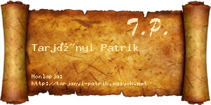 Tarjányi Patrik névjegykártya